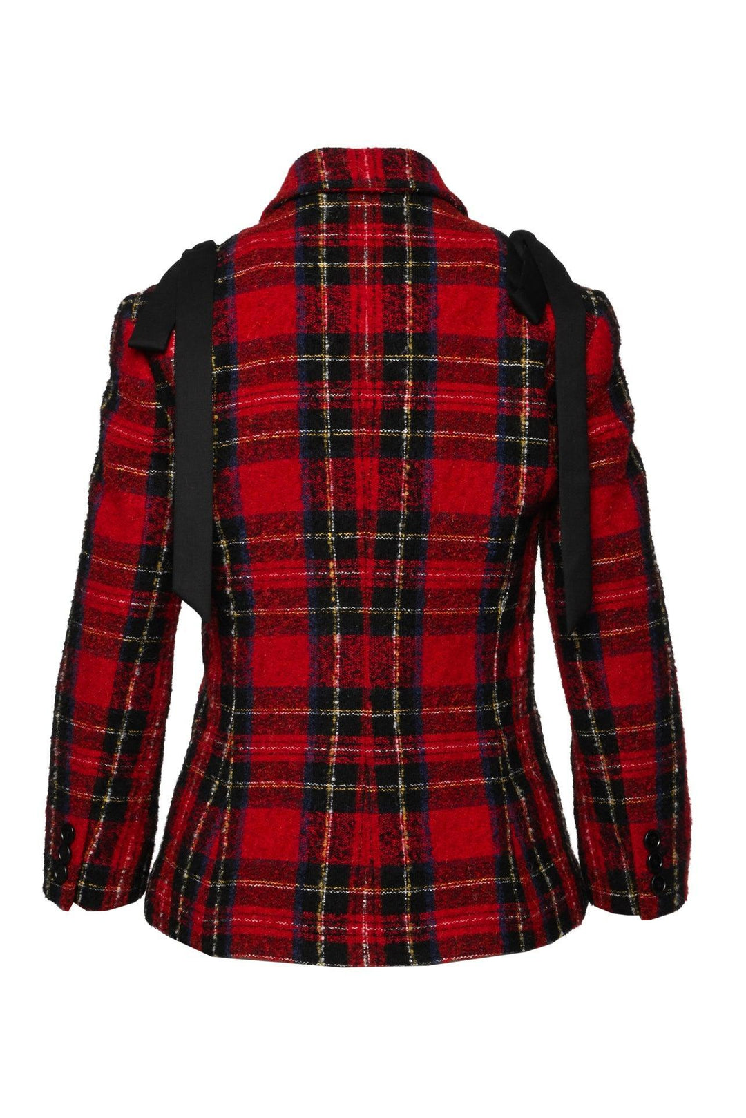 Simone Rocha Size 6 Plaid Bow Double Breasted Jacket