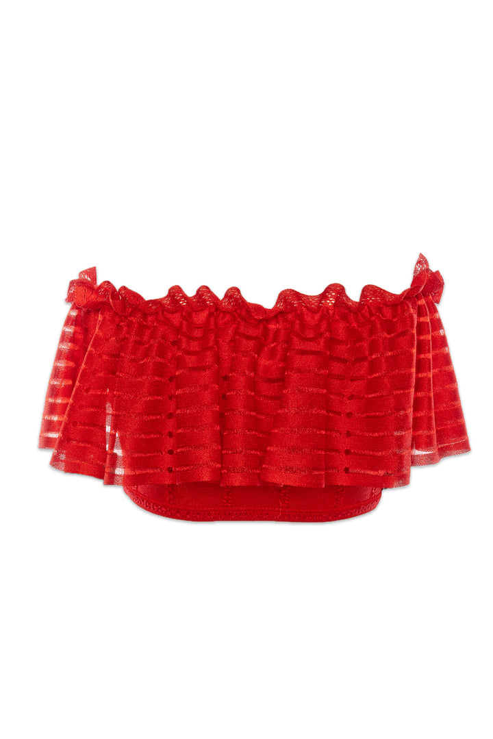 Alexander Mcqueen Size S Off The Shoulder Ruffled Crop Top