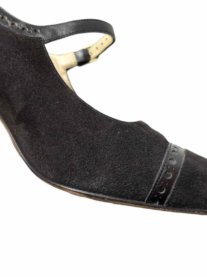 Manolo Blahnik Size 38 Suede & Leather Trim Pumps