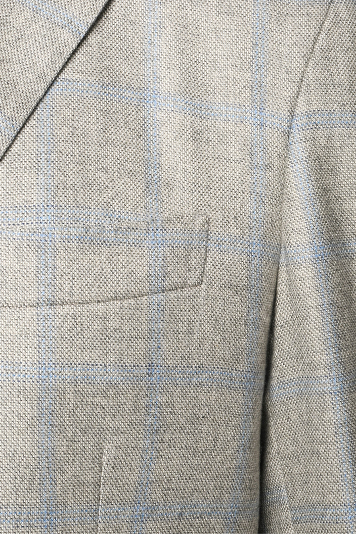 Kiton Size 42 Men's Checked Cashmere 3 Button Blazer