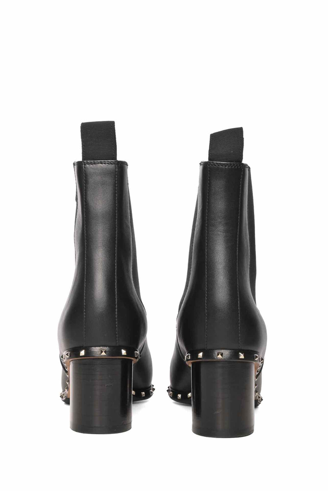 Valentino Size 38 Rockstud Accent Leather Chelsea Ankle Boots