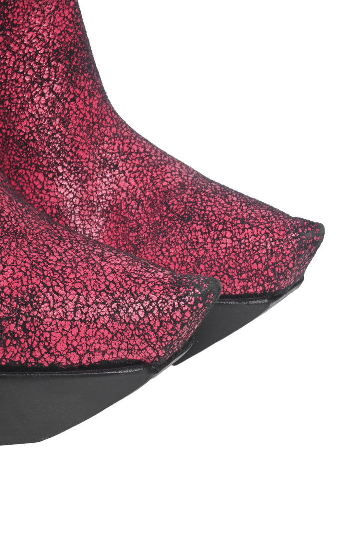 R13 Size 41 Pointy Toe Platform Heeled  Ankle Boots