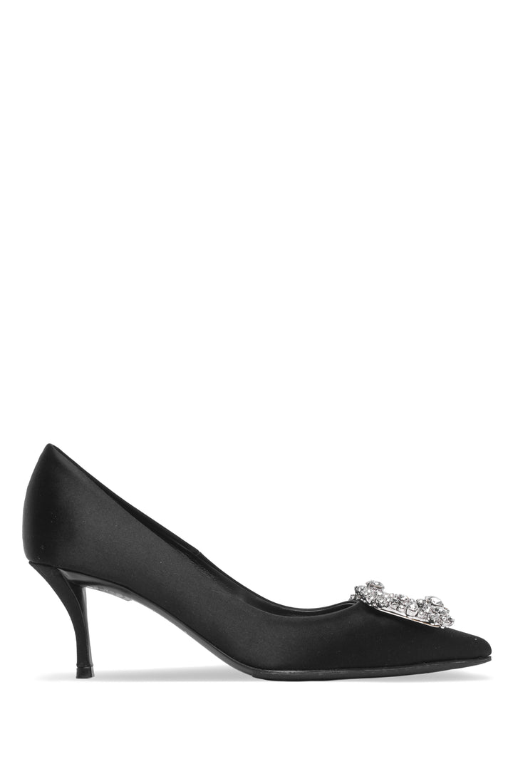 Roger Vivier Size 35 Flower Strass Satin Pumps