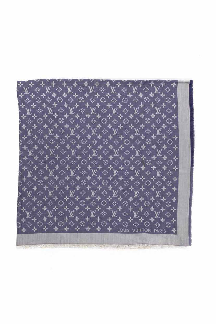 Louis Vuitton Monogram Frayed Silk Blend Scarf