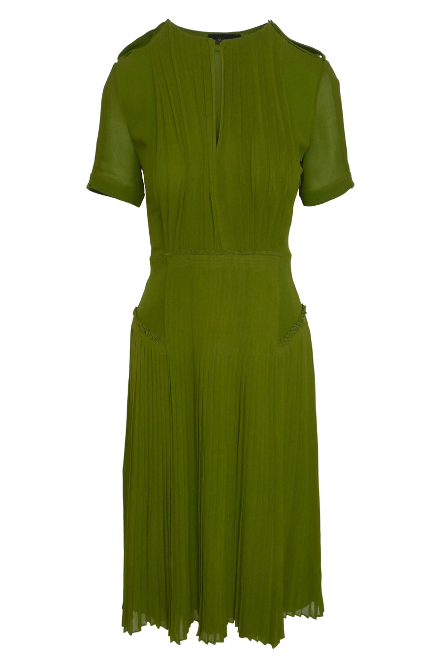 Burberry Prorsum Size 40 Short Sleeve Silk Pleated Midi Dress – Turnabout Luxury Resale