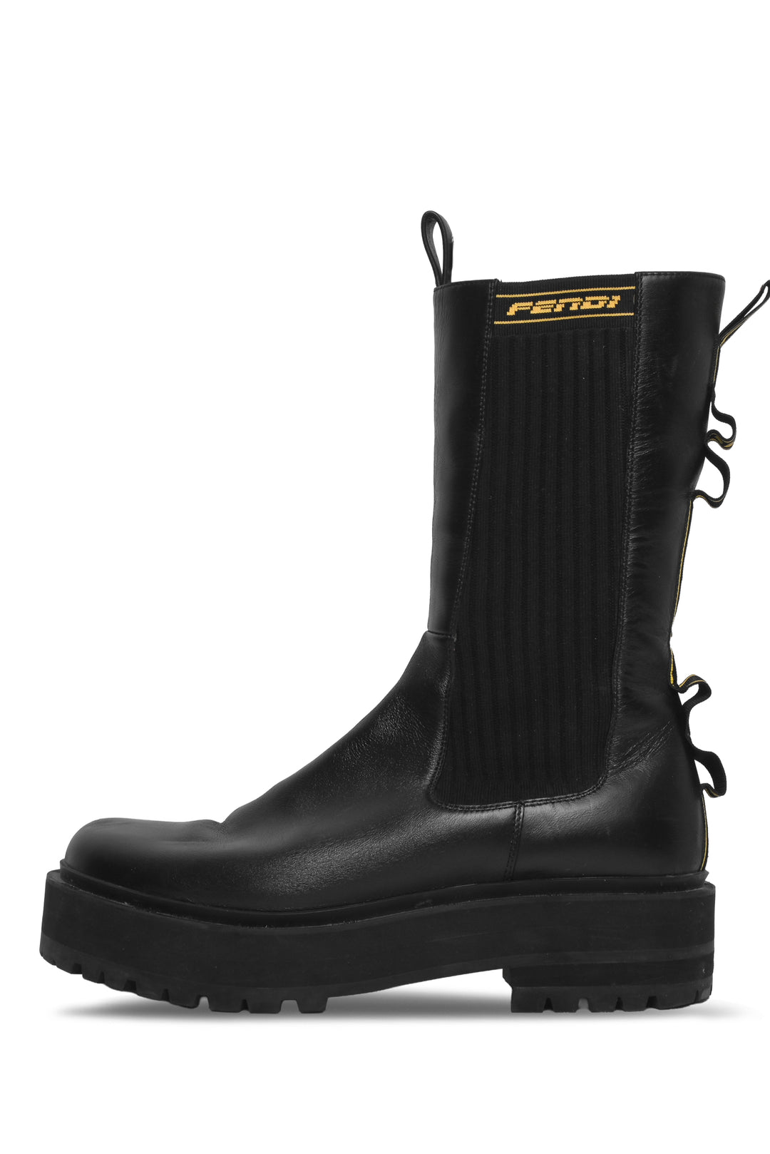 Fendi Size 39 Rockoko Lug-Sole Tall Chelsea Boots