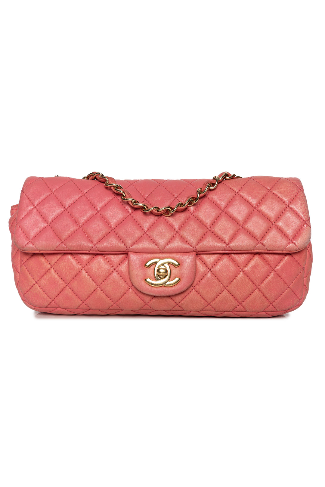 Chanel East West Valentine Charms Flap Shoulder Bag