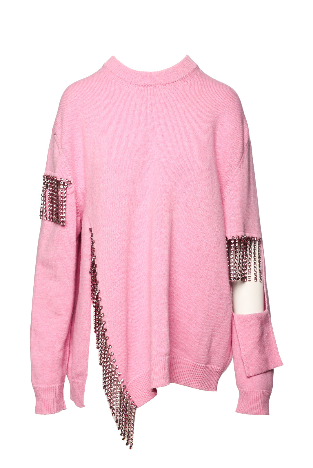 Christopher Kane Size M Cutout Cupchain Crystal Knit Sweater