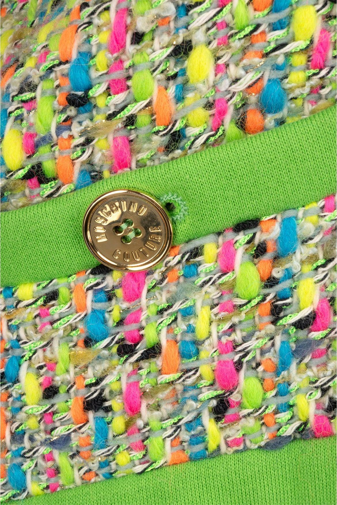 Moschino Couture Size 6 Tweed & Cotton Hooded Jacket – Turnabout