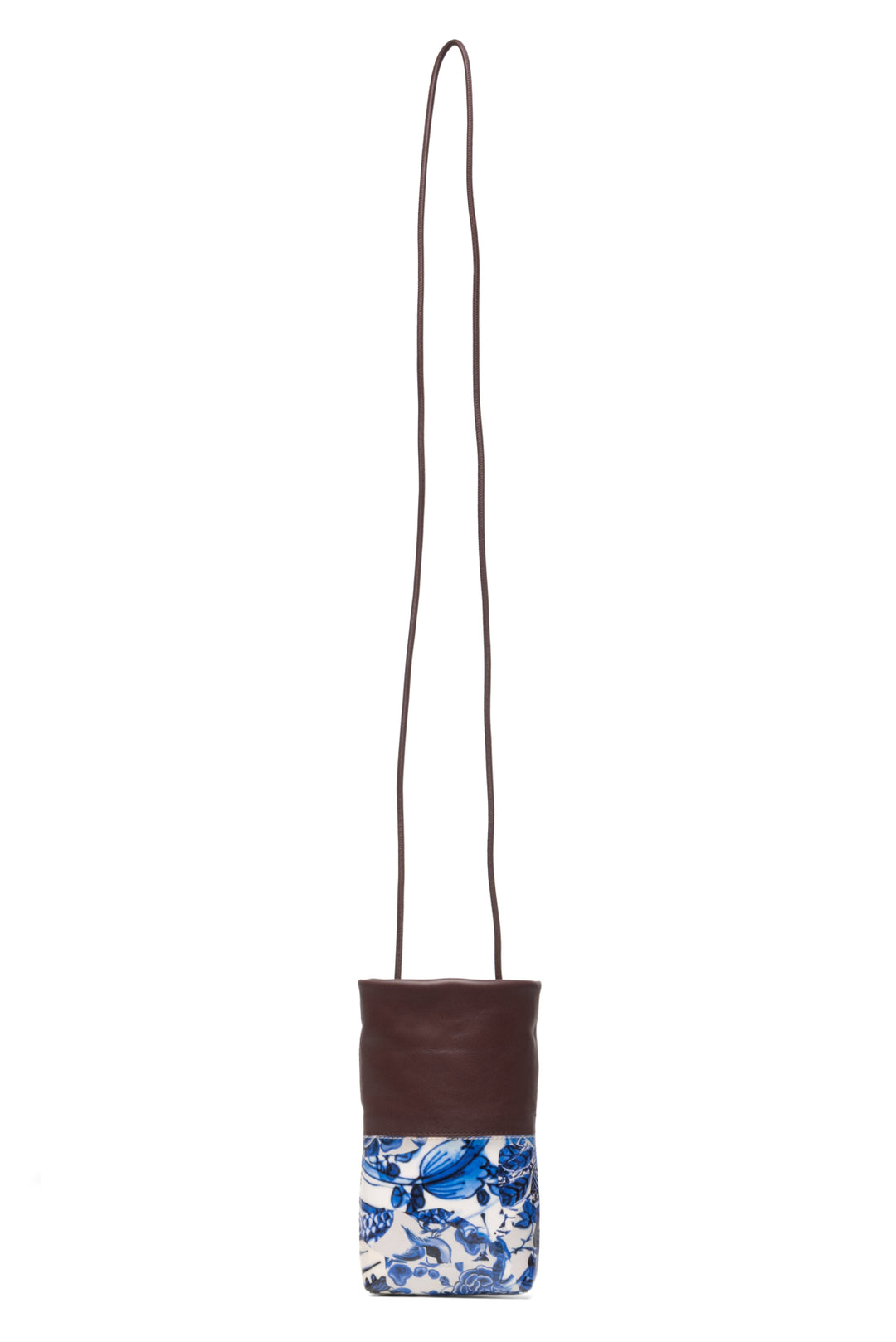 Dries Van Noten Two-Tone Patterned Leather Phone Holder Crossbody