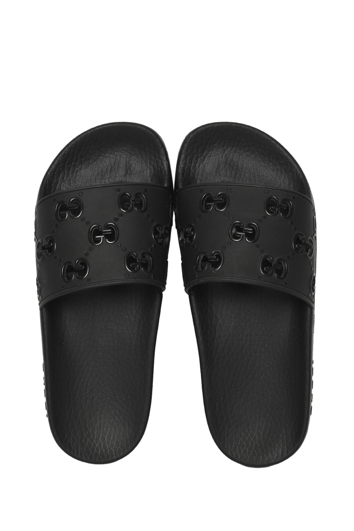 Gucci Size 37 Rubber GG Monogram Slides