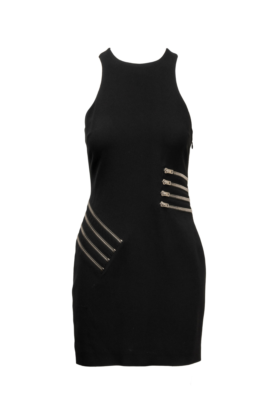 alexander wang zipper mini dress Alexander Wang Black Sleeveless Mini Dress Gold Zipper Detail Size 8