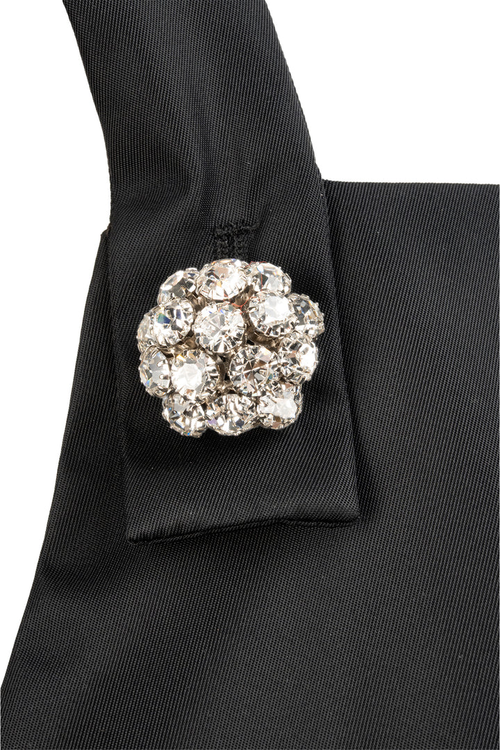 Prada Size 2 2022 Crystal Embellished Re-Nylon Overall Mini Dress