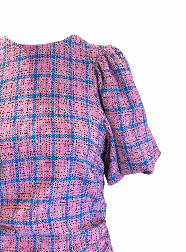 Ganni Size 36 Wild Orchid Check Dress