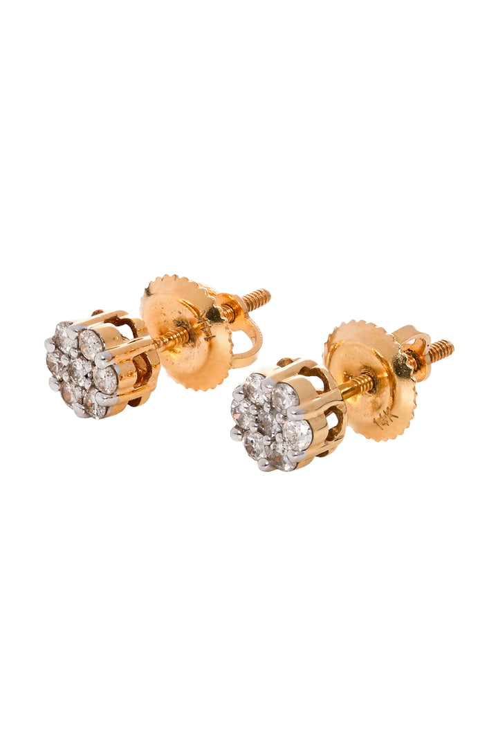 Ann Louise 14K Sunflower Diamond Stud Earrings