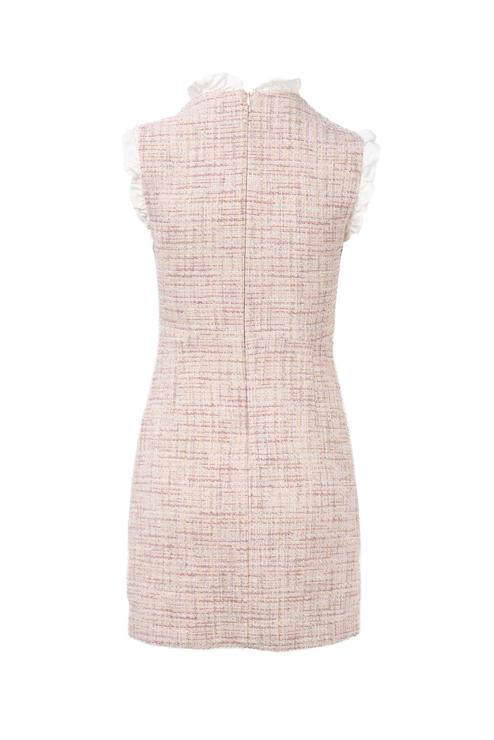 Sandro Size 4 Morgan Ruffle-Trimmed Tweed Mini Dress