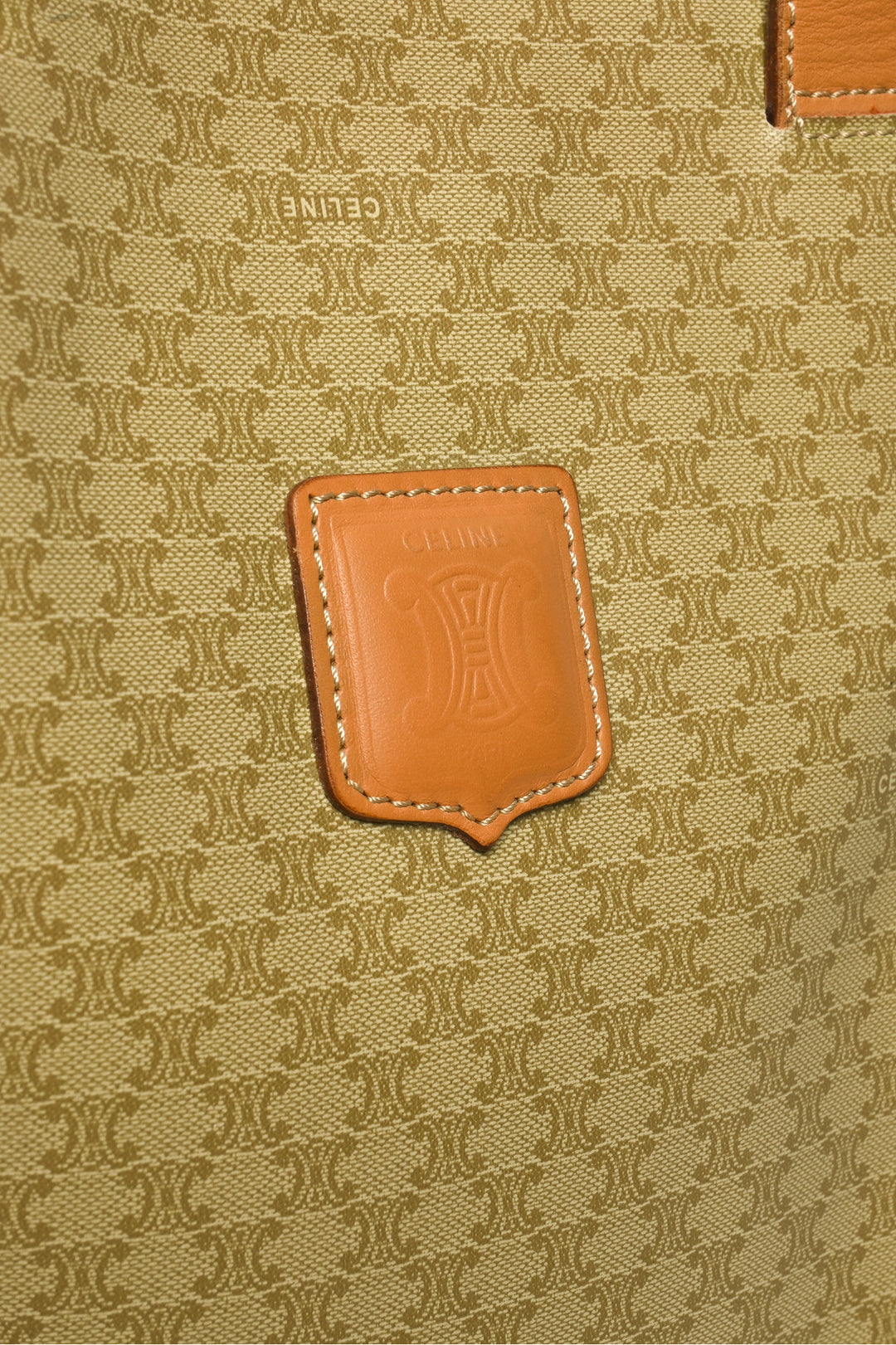 Celine Vintage Macadam Triomphe Coated Canvas Vertical Tote