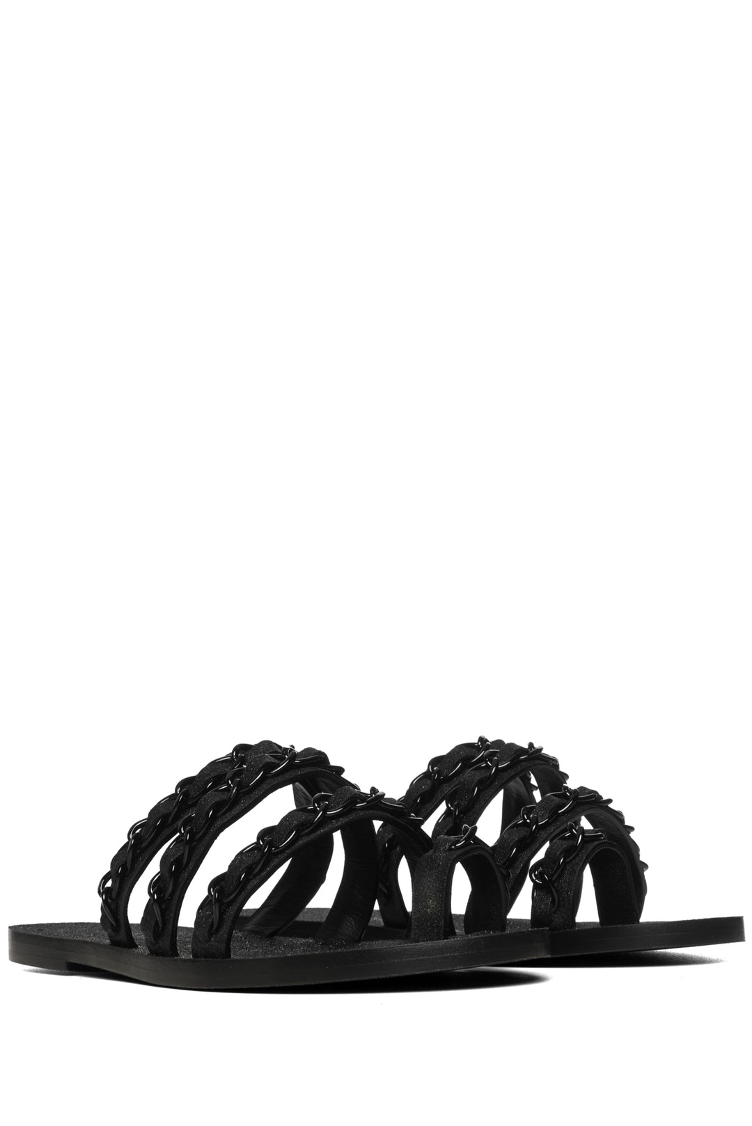 Chanel Size 37 Glitter Braided Chain Sandals