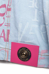 Versace Jean C Size 6 Ametista Logo Denim Jacket