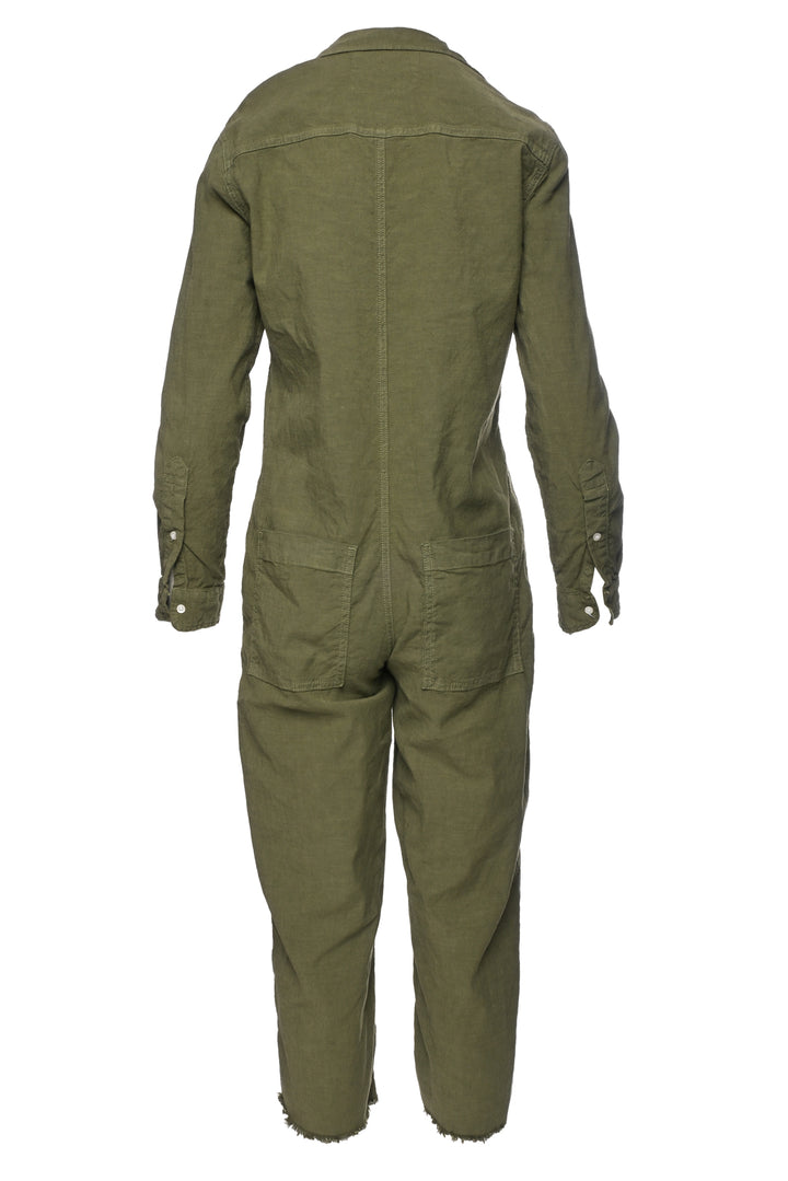 Frank & Eileen Size XS Cotton-Blend Raw-Edge Jumpsuit