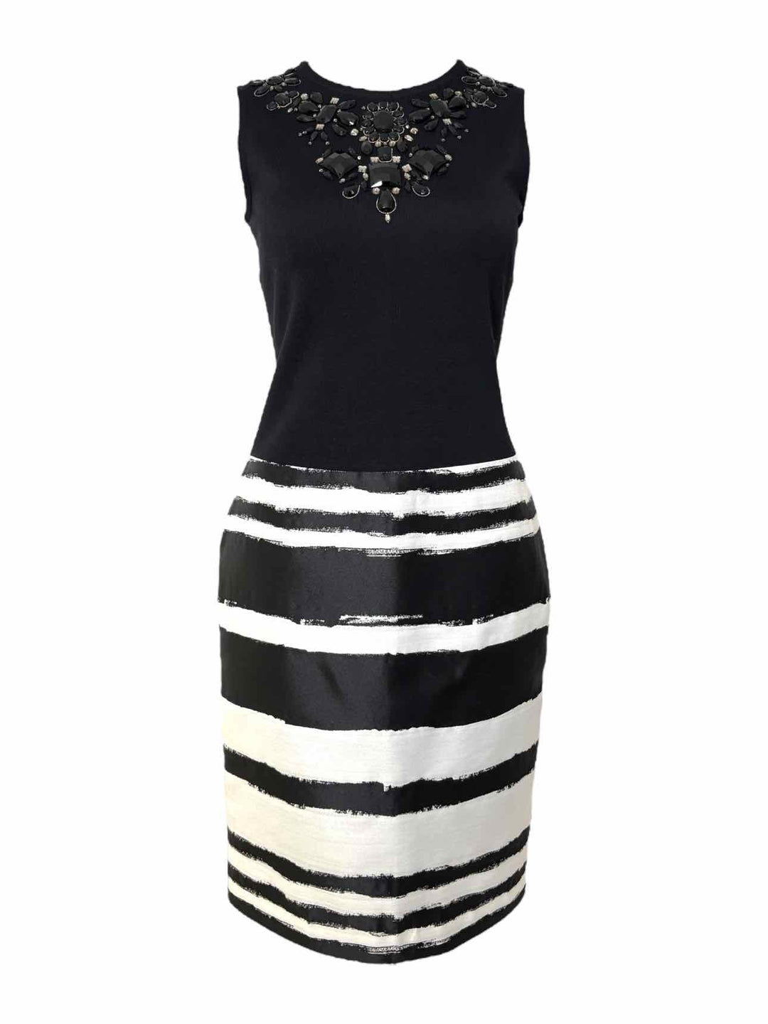 St. John Beaded Jewel Contrast Size 4 Dress
