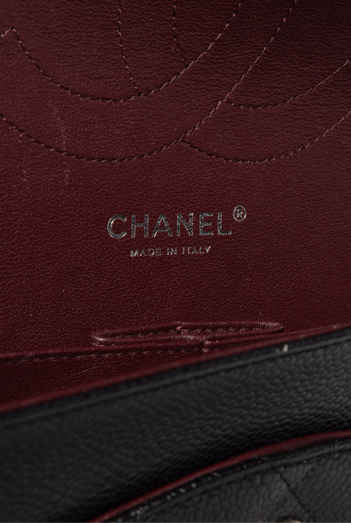 Chanel 2012 Jumbo Caviar Leather Double Flap Shoulder Bag