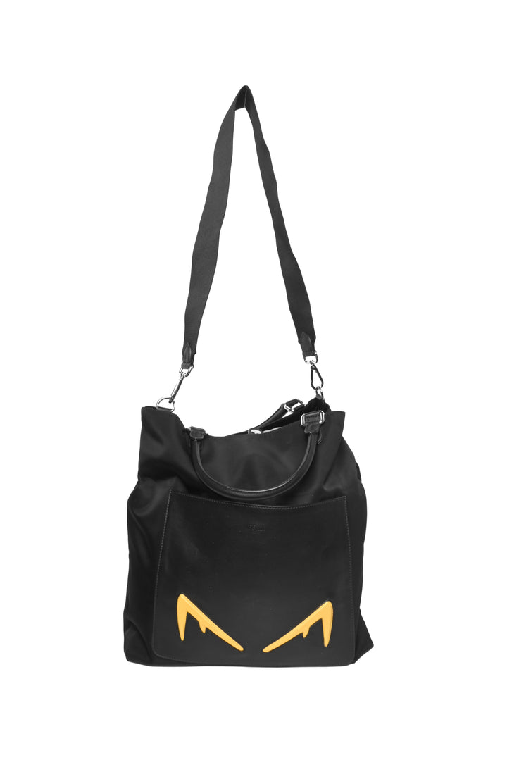 Fendi Men's Diabolic Eyes Nylon & Leather Tote