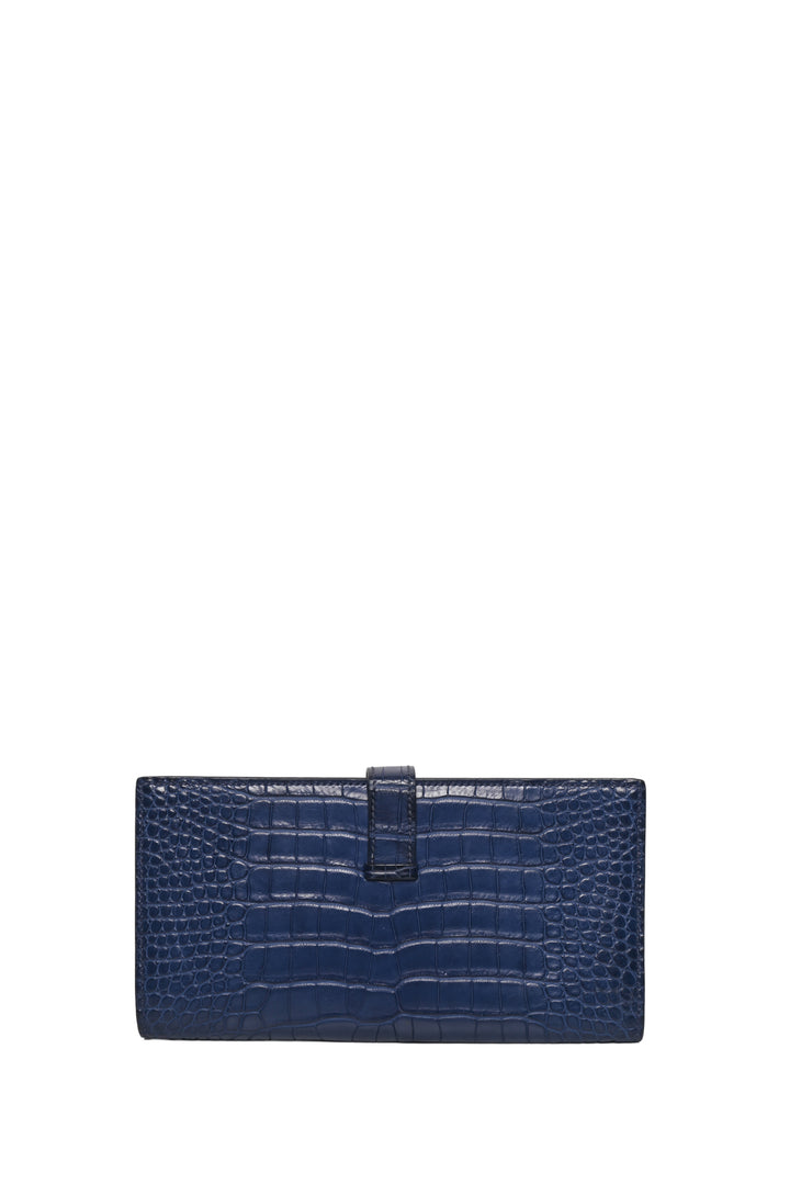 Hermes 2016 Alligator Bearn Gusset Wallet