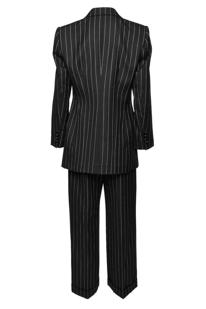 Dolce & Gabbana Size 46/42 Double Breasted Pinstripe Wool Blazer & Pant Suit