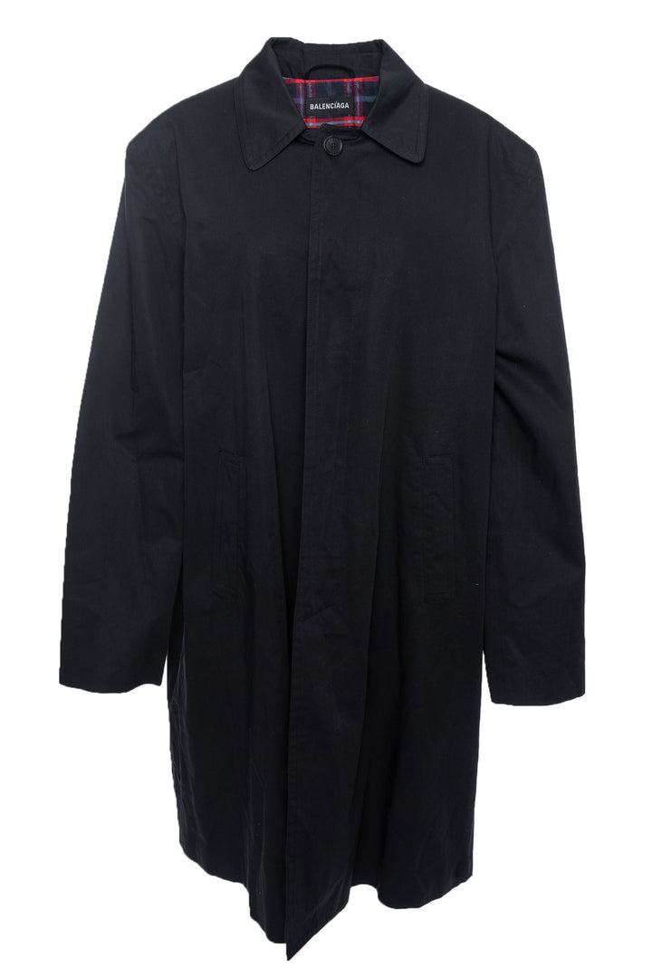 Balenciaga Size M Men's Round Shoulder Oversized Trench Coat