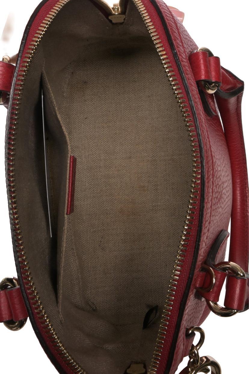 Gucci Dollar Calfskin Small GG Charm Dome Satchel