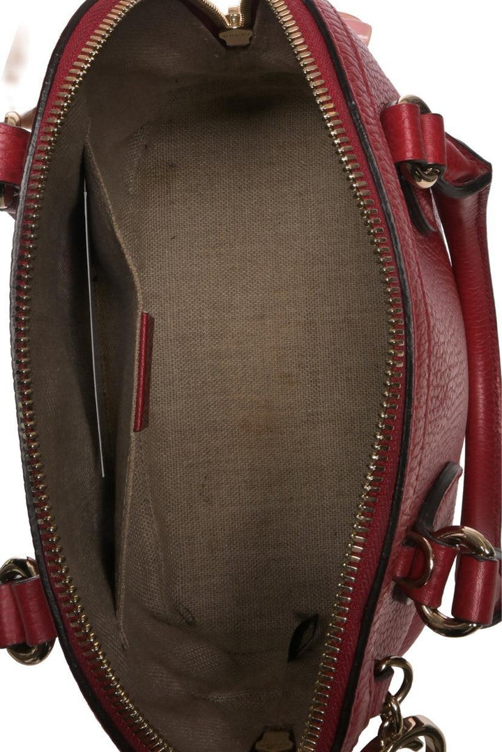 Gucci Dollar Calfskin Small GG Charm Dome Satchel