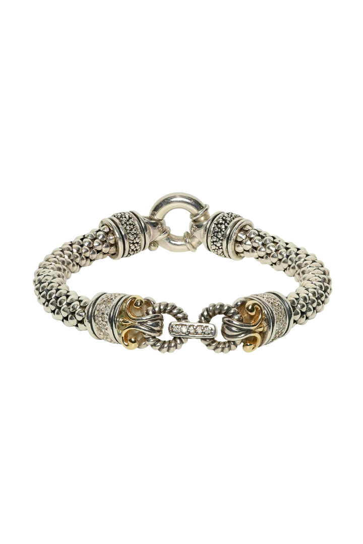 Gabrielle Bruni Silver & Gold Diamond Popcorn Caviar Bracelet