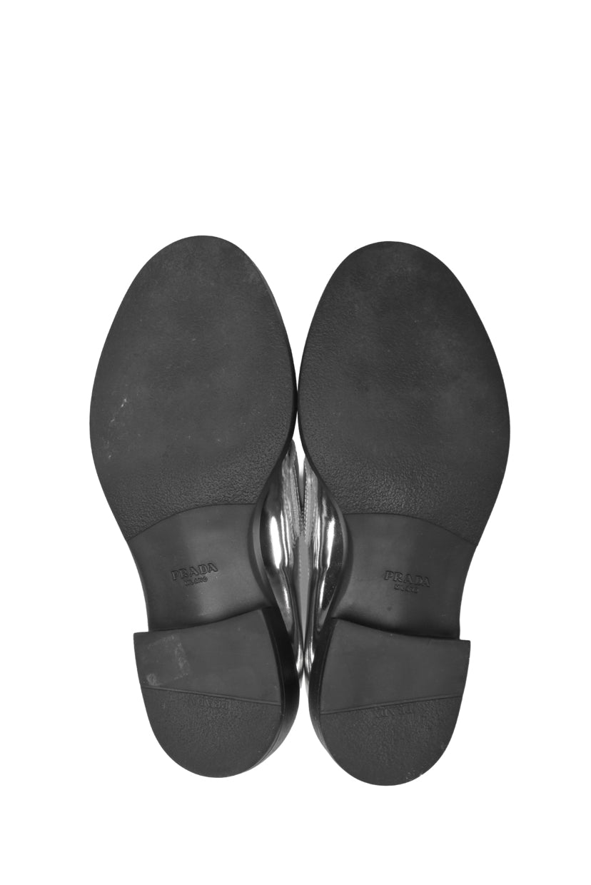 Prada Size 35.5 Silver Loafers