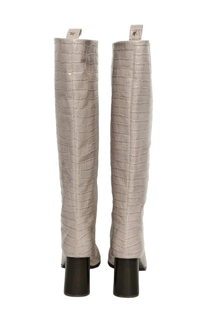Lorena Antoniazzi Size 39 Croc Embossed Knee High Boots