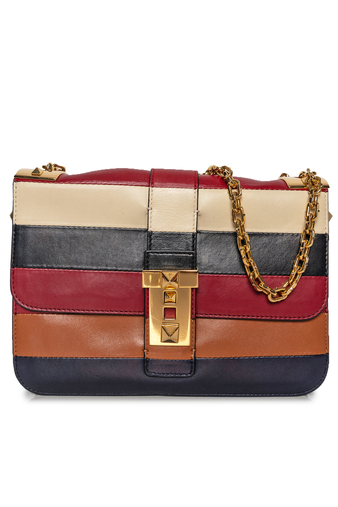 Valentino B-Rockstud Striped Shoulder Bag