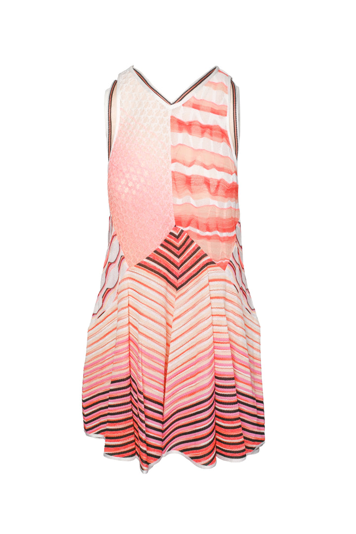 Missoni Size S Silk Overlay Striped Sleeveless Dress