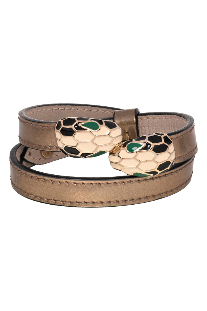 Bvlgari Serpenti Forever Metallic Double Coiled Bracelet