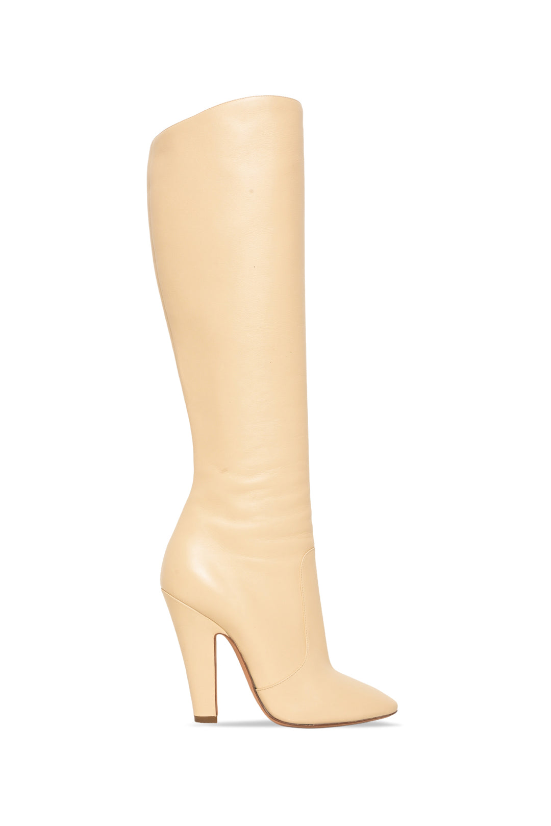 Saint Laurent Size 36.5 Leather Knee High Heeled Boots