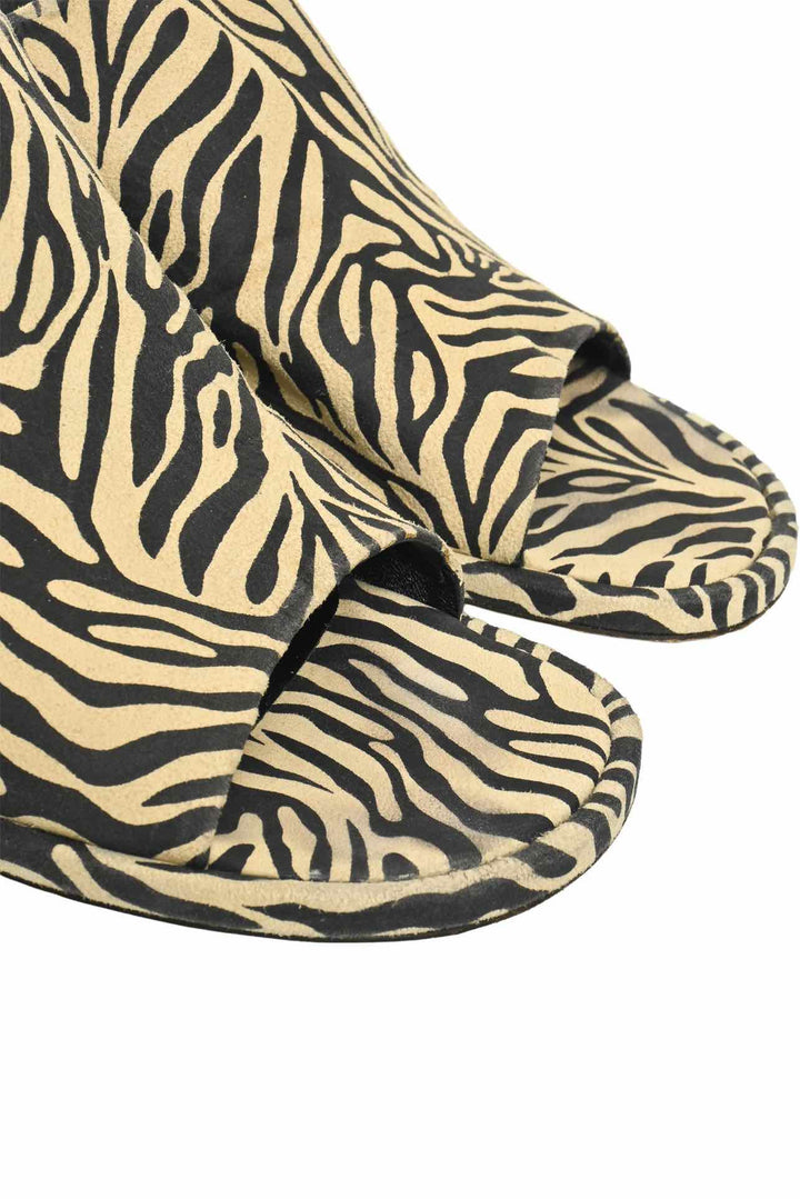 Dries Van Noten Size 40 Strappy Pony Hair Detailed Wedge Sandals