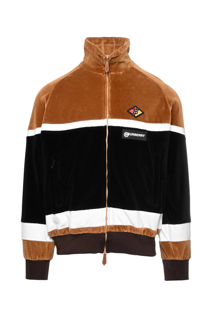 Burberry Size S Men's Logo Velour Track Jacket