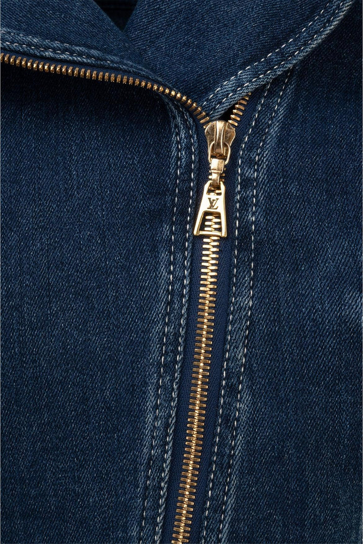 Louis Vuitton Size 38 2012 Dark Wash Denim Biker Jacket