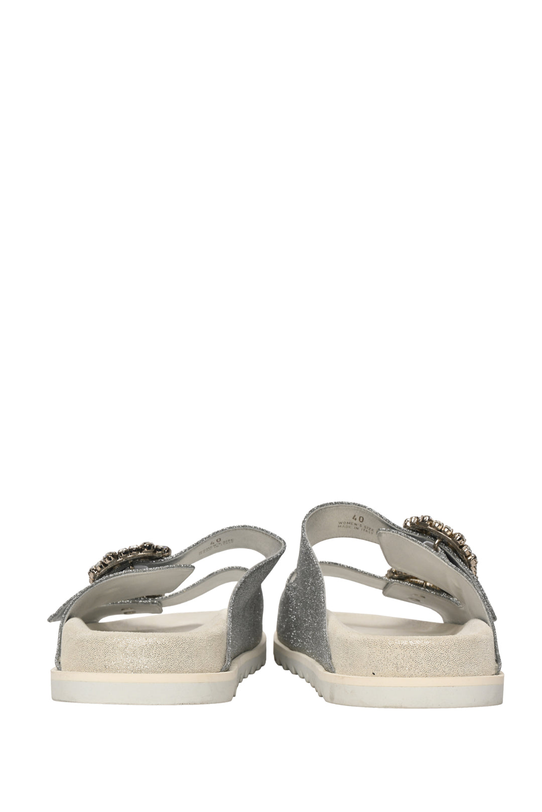Roger Vivier Size 40 Slidy Viv Glitter Sandals