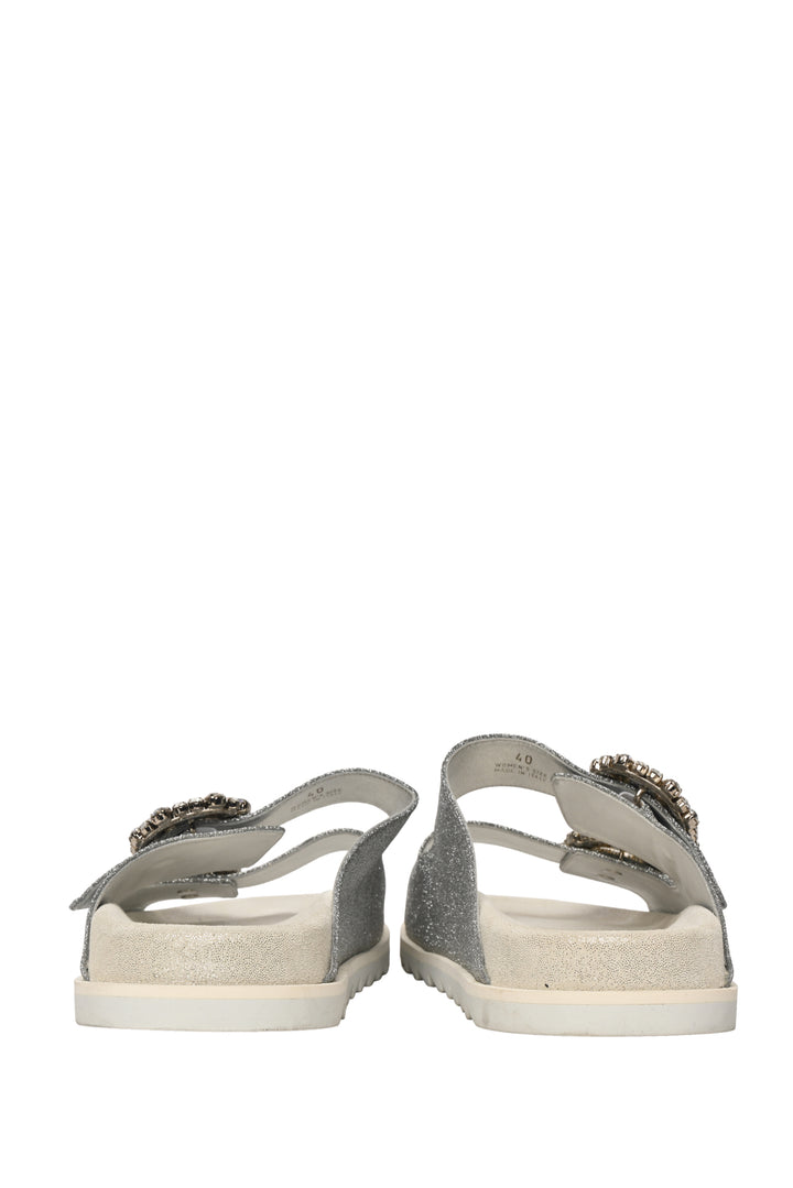 Roger Vivier Size 40 Slidy Viv Glitter Sandals