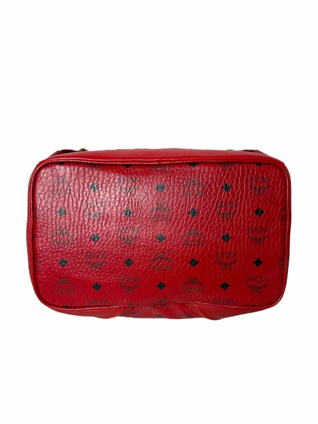 MCM Red Logo Leather BackPack