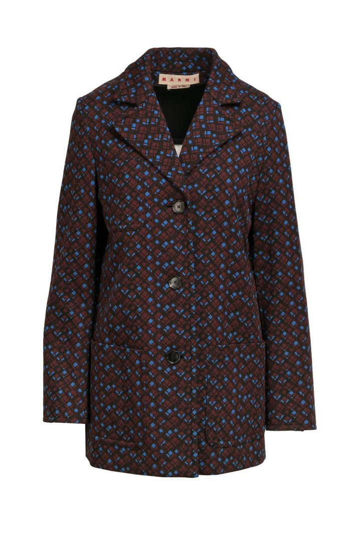 Marni Size 40 Printed Button-up Midi Coat
