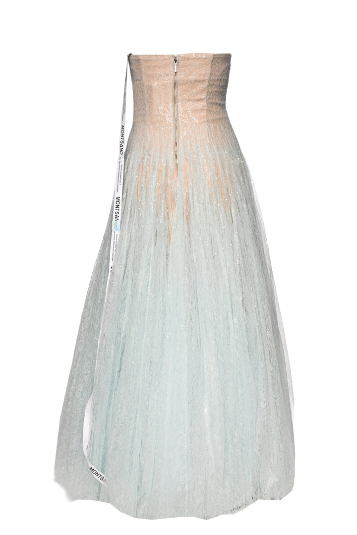 Montsand Size S Draped Lace Maxi Dress