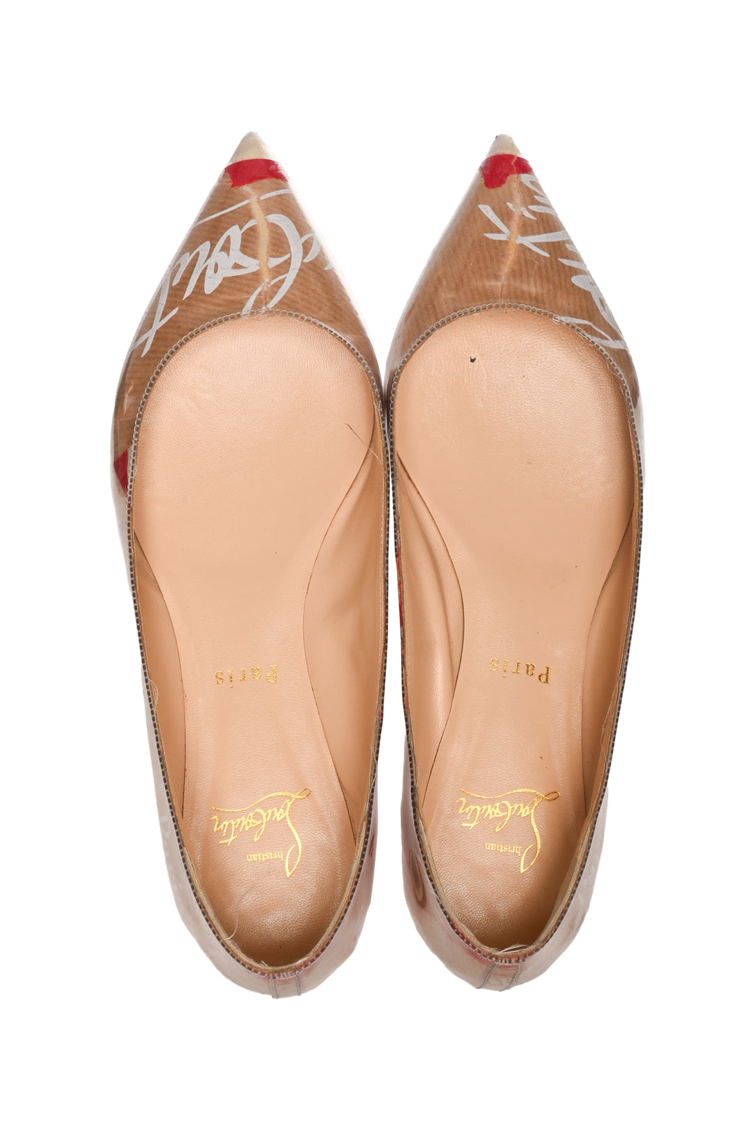 Christian Louboutin Size 38.5 Loubi Kraft Ballalla PVC  Flats