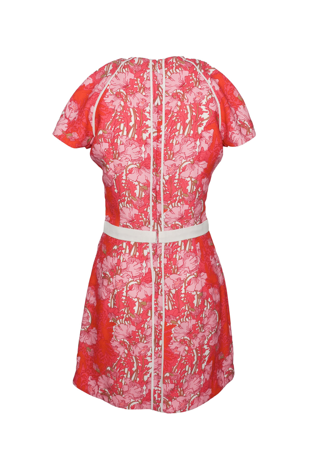 Carven Size M Floral Print Short Sleeve Mini Dress