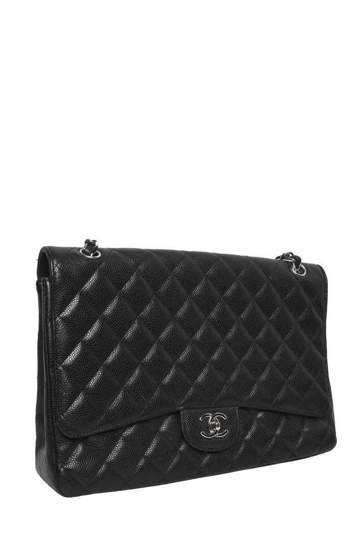 Chanel 2010-2011 Quilted Caviar Maxi Single Flap Shoulder Bag